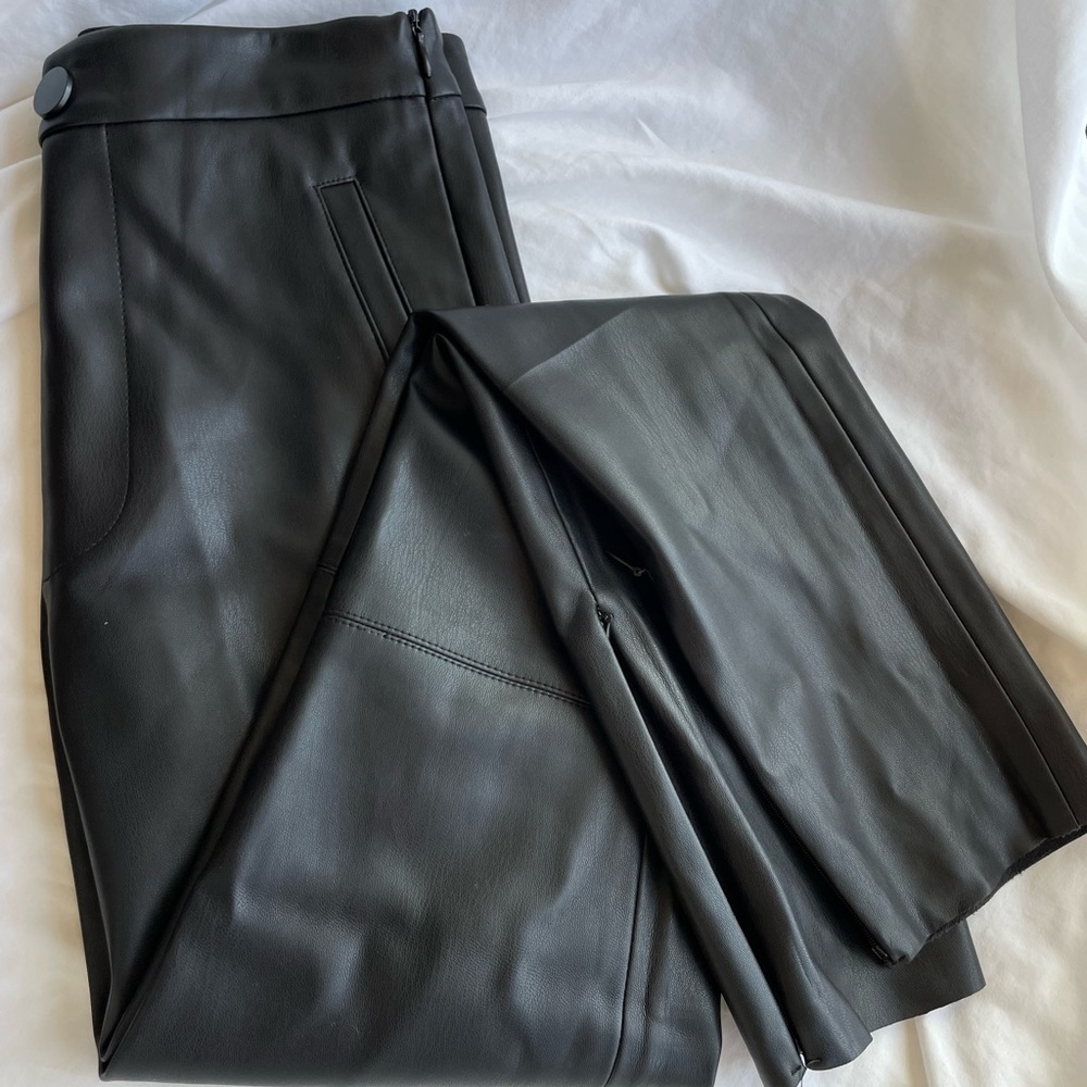 Zara black leather leggings